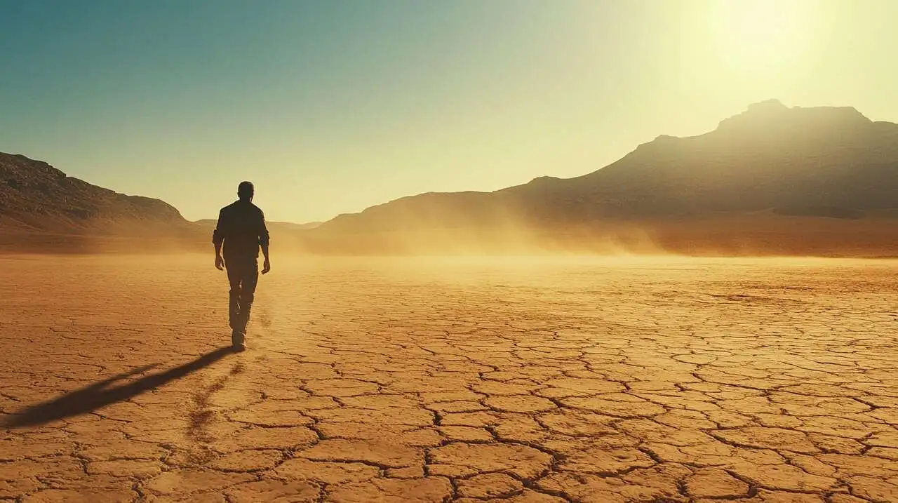 5 häufigsten CPAP-Probleme: Man walking in desert